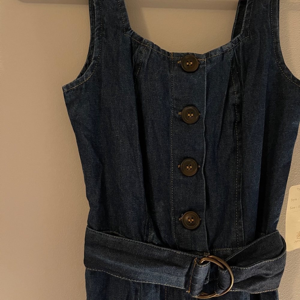 XS Jean denim jumpsuit with belt